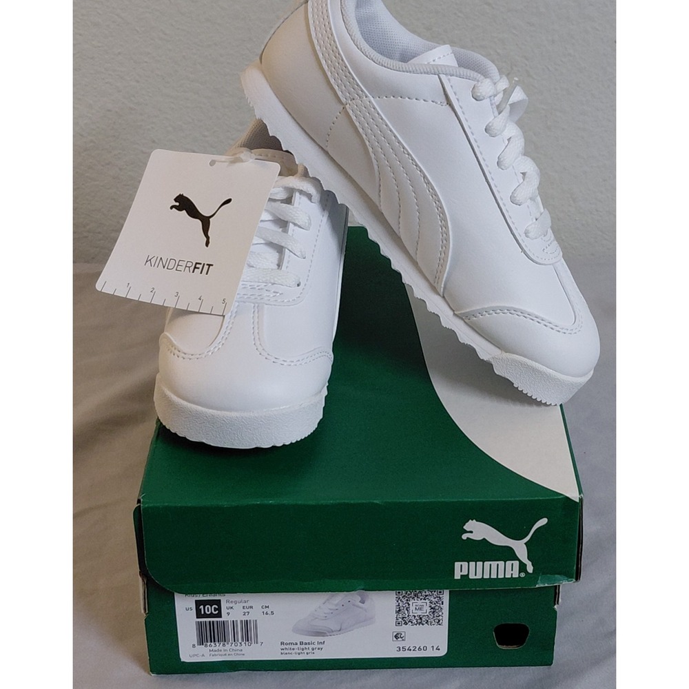 PUMA Roma Basic Toddler Sneakers White Size 10C NEW with Original Box